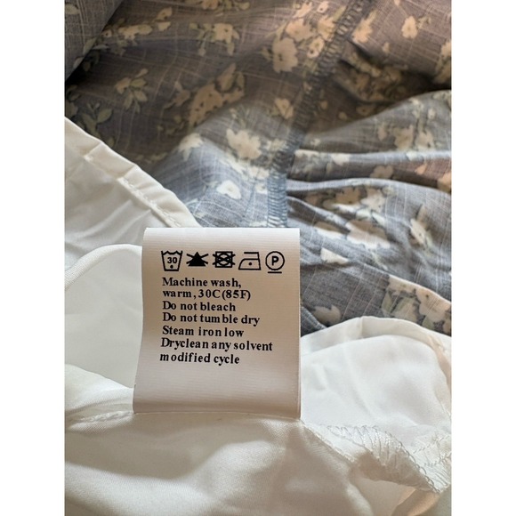 Floral Spaghetti Strap Tiered Midi Dress Womens Size M Blue Cottagecore Boho New - Picture 8 of 11